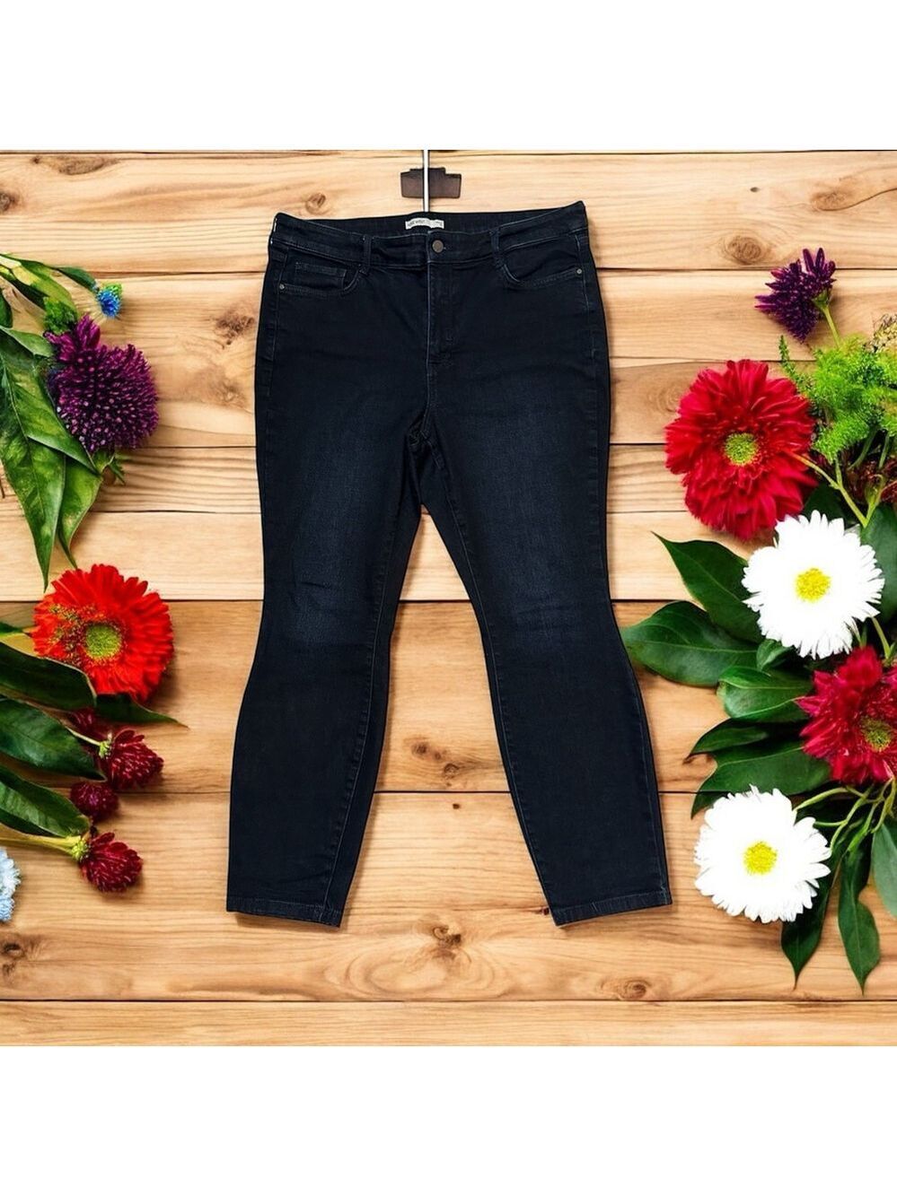 Nine West Skinny Jeans Womens 16 BLUE Denim High-Rise Jeans 28” Inch Inseam